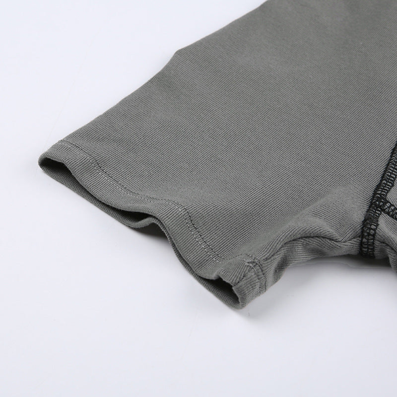 Slim-Fit Short-Sleeve Zip-Neck Top
