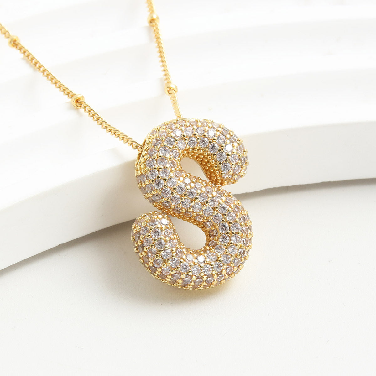Bubble Initial Necklace