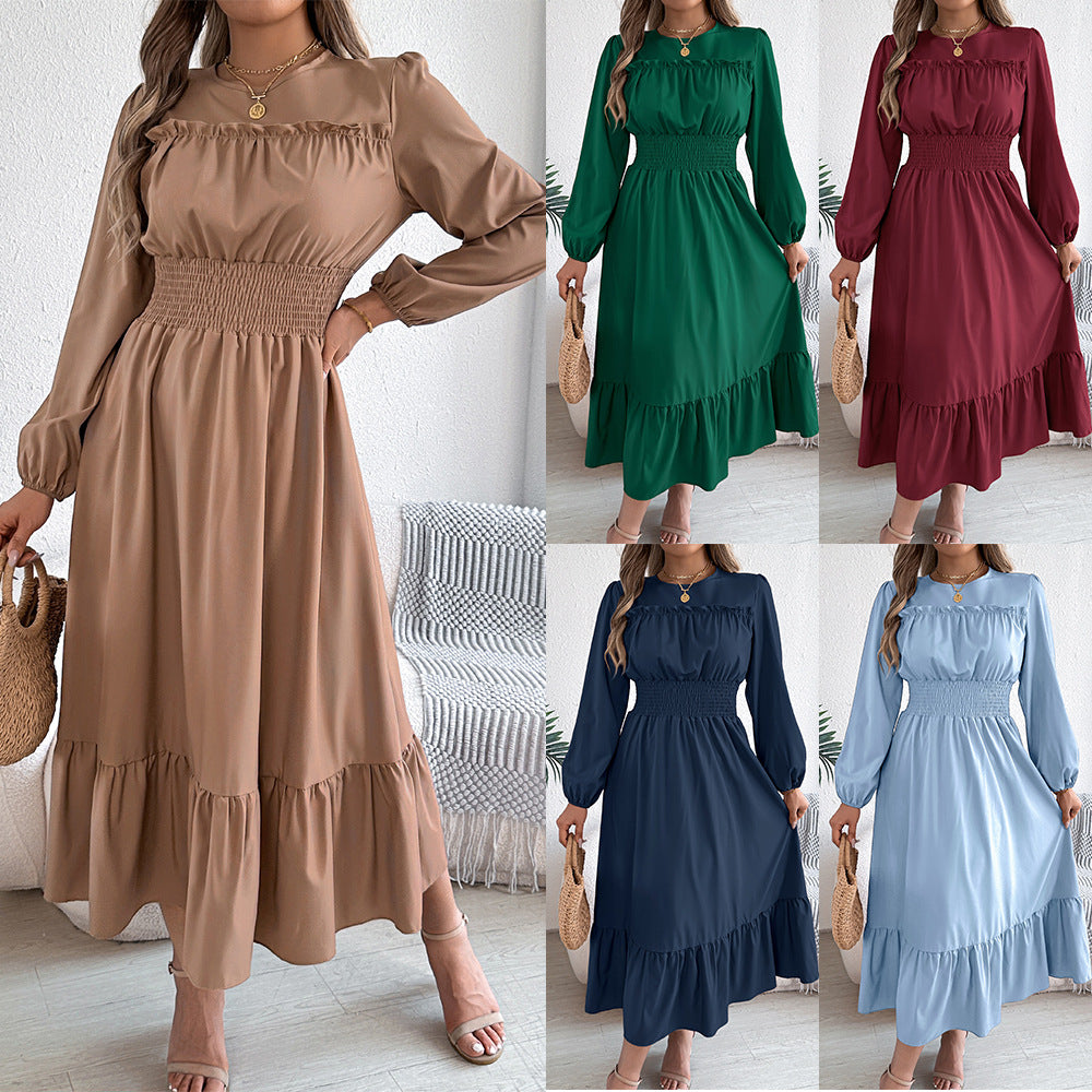 Ruffled Pleated A-Line Dress