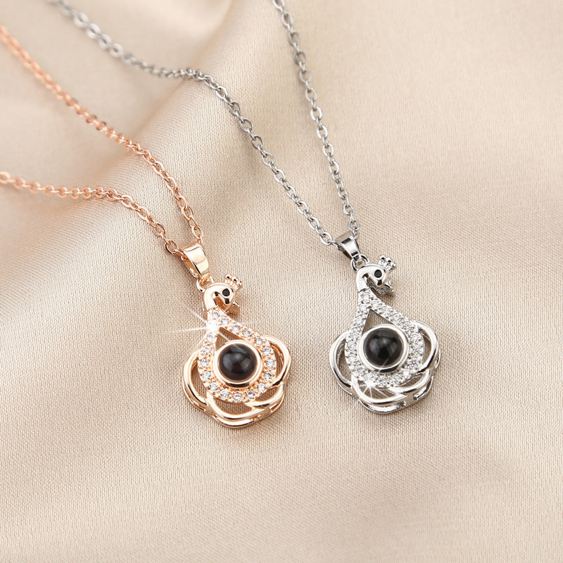 Swan Projection Necklace