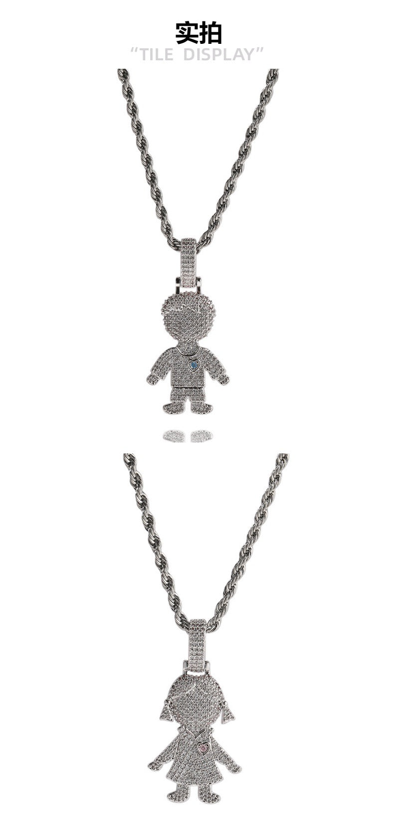 Cartoon Couple Pendant Necklace