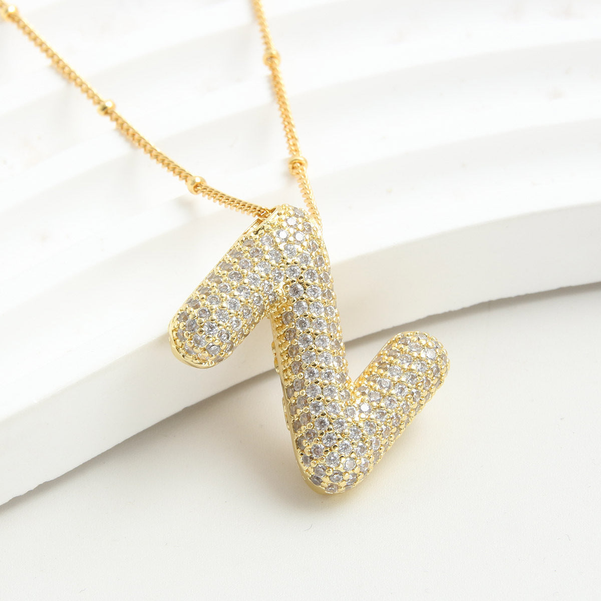 Bubble Initial Necklace