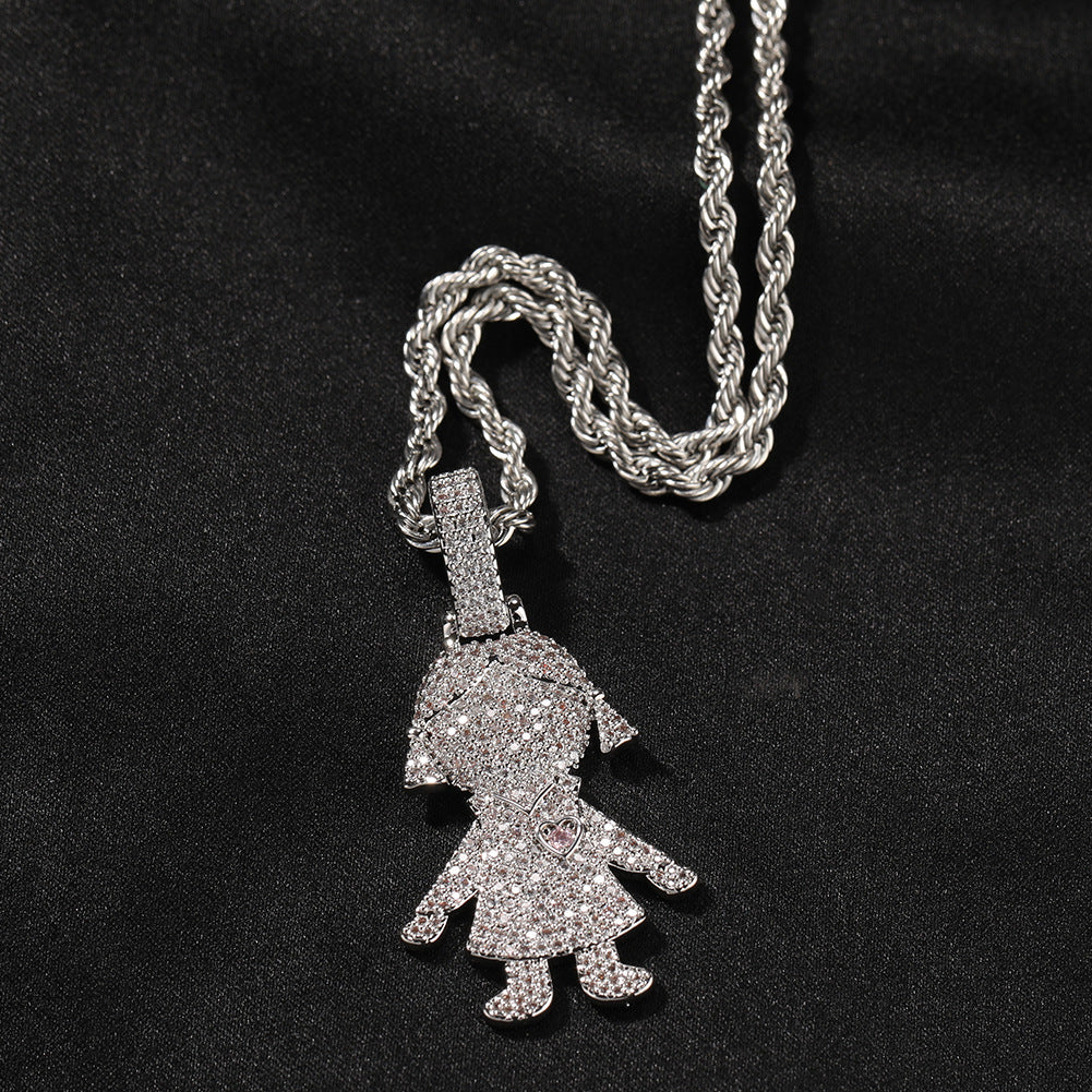 Cartoon Couple Pendant Necklace