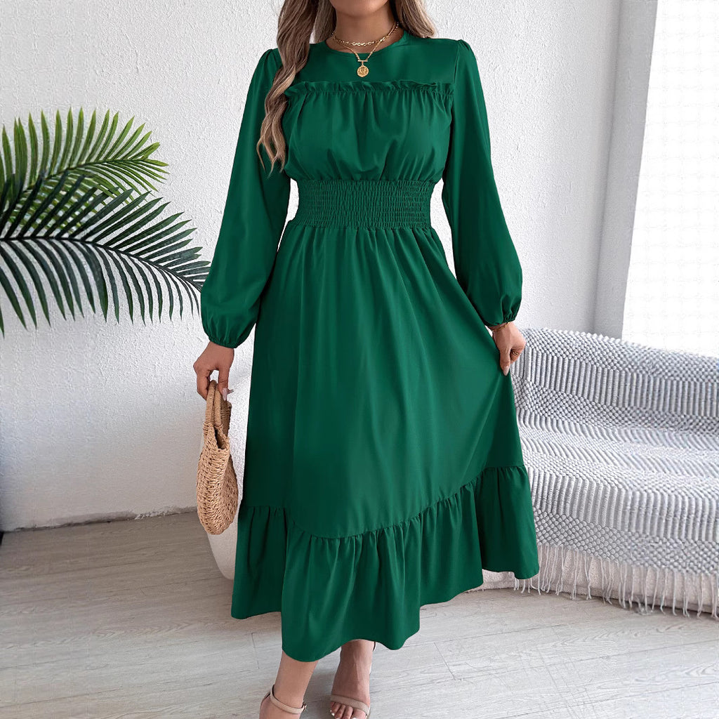 Ruffled Pleated A-Line Dress