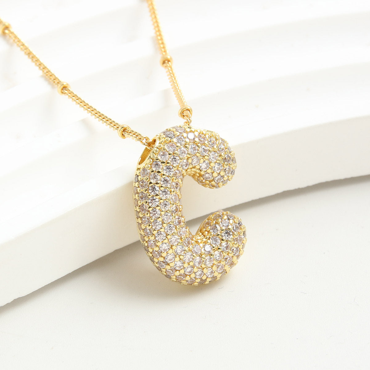 Bubble Initial Necklace