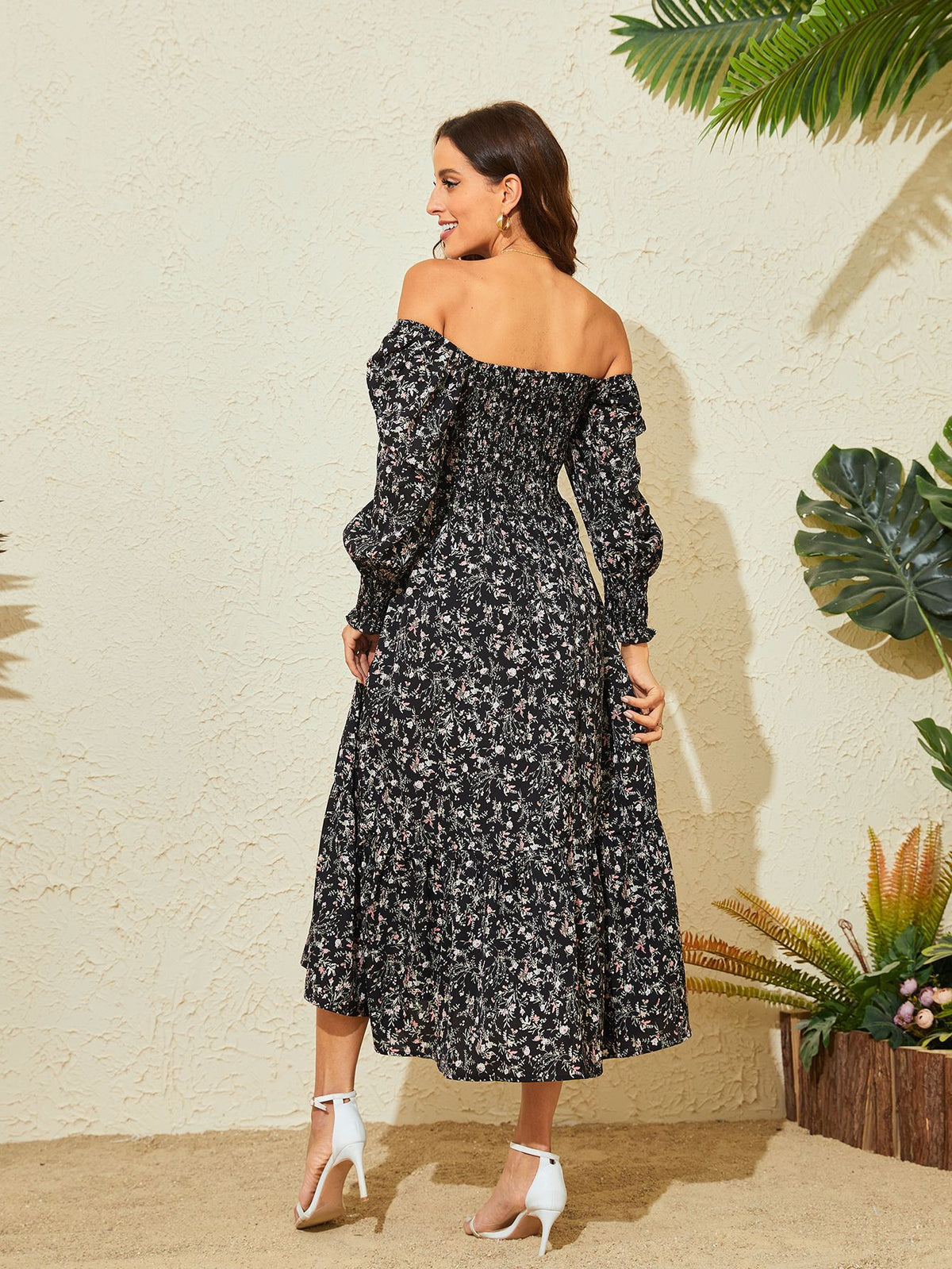 Floral Chiffon Maternity Dress