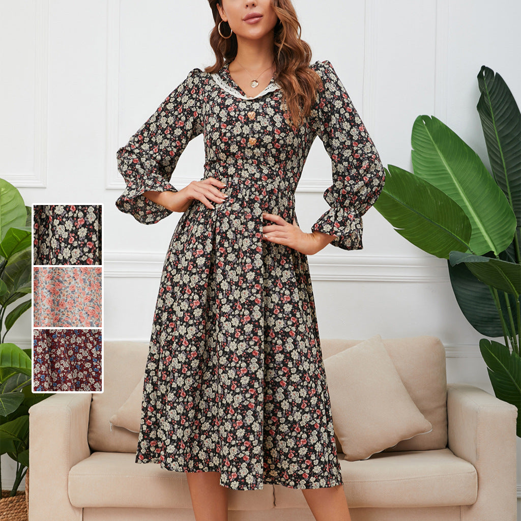 Floral Chiffon Maternity Dress