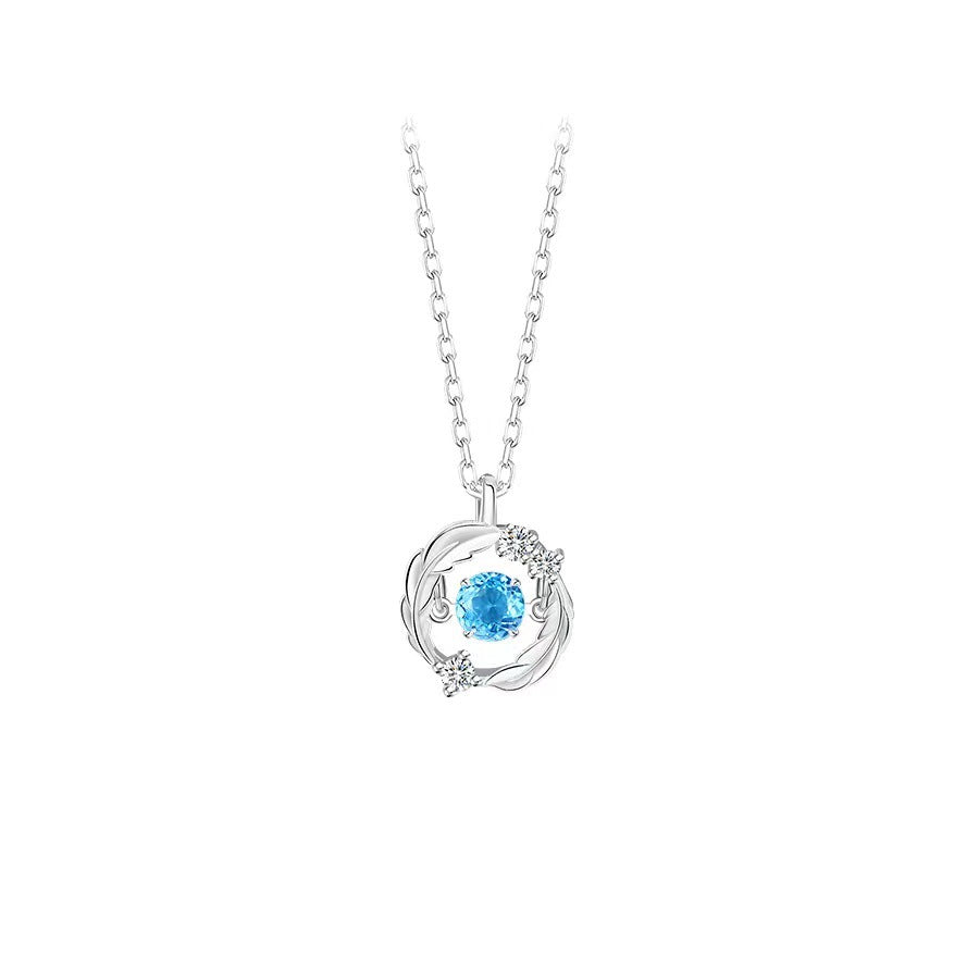 Silver Flash Necklace Feather Beating Heart Moonstone Necklace