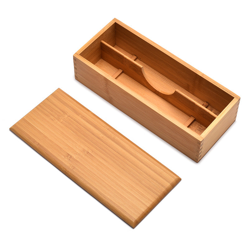Bamboo Utensil Storage Box with Lid
