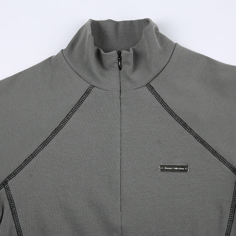 Slim-Fit Short-Sleeve Zip-Neck Top