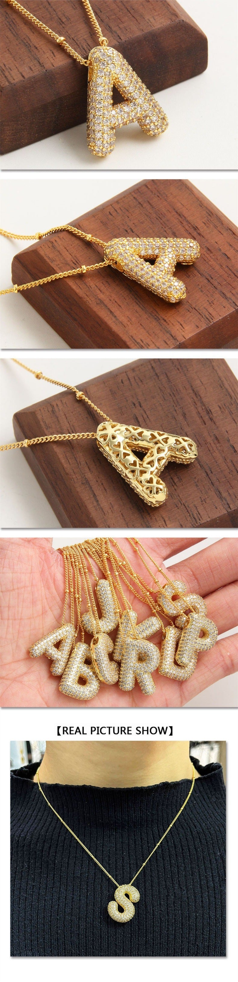 Bubble Initial Necklace