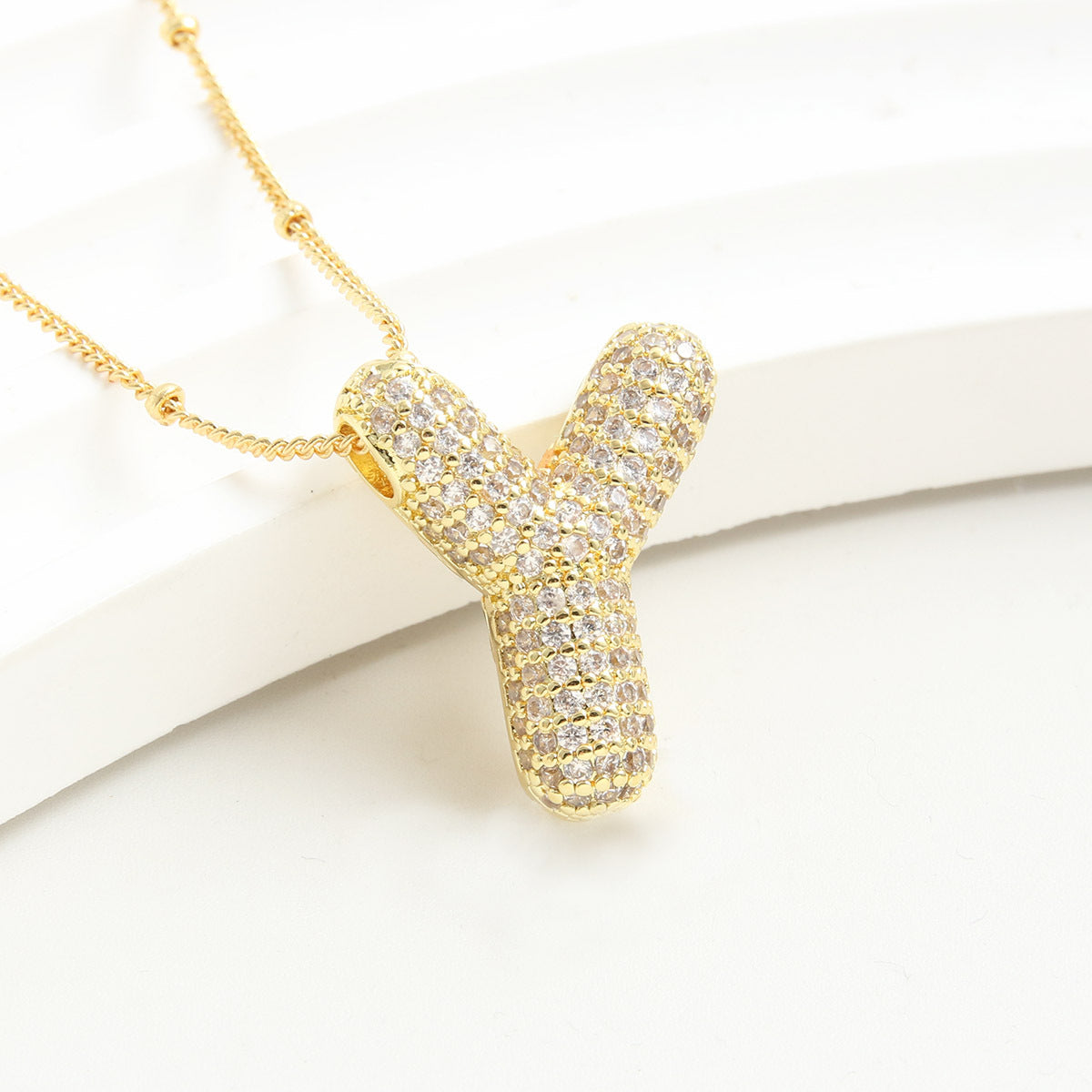 Bubble Initial Necklace
