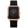 Casual square-shaped, elegant quartz silicone strap student watches.