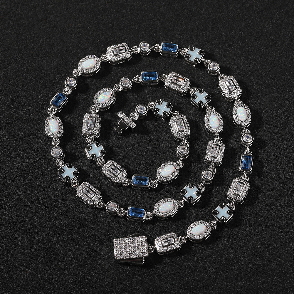Blue Zircon-Inlay Chain Jewelry