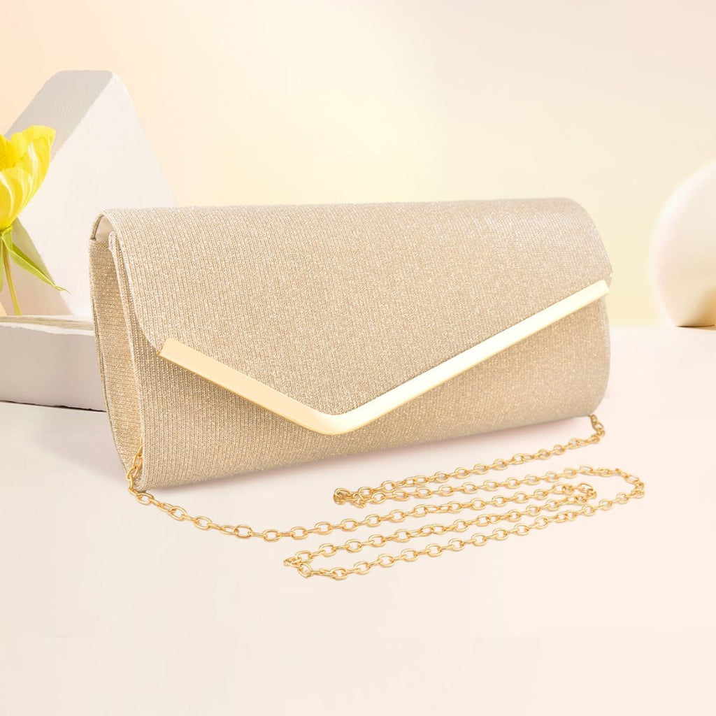 Women's three-fold bag with colorful glitter