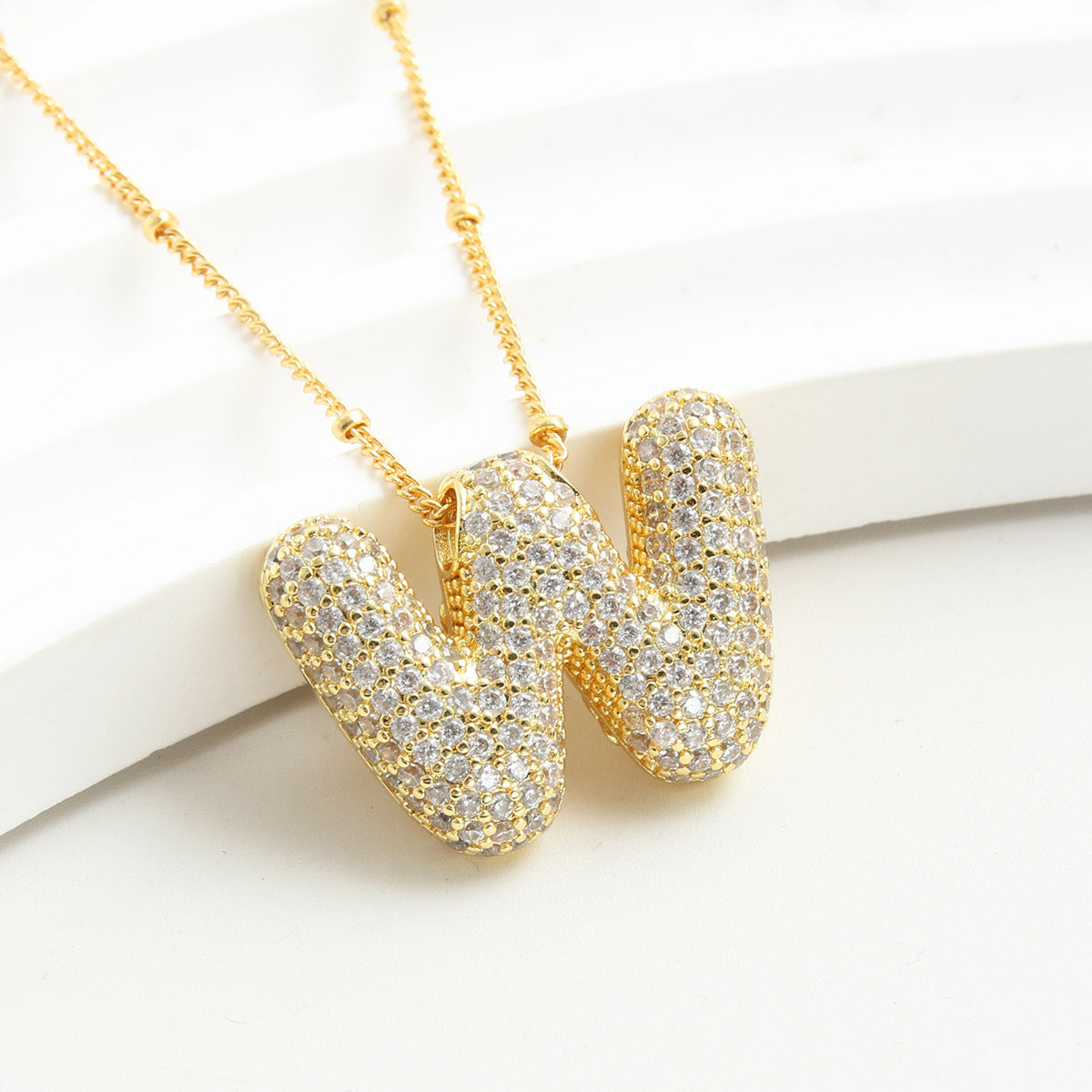 Bubble Initial Necklace