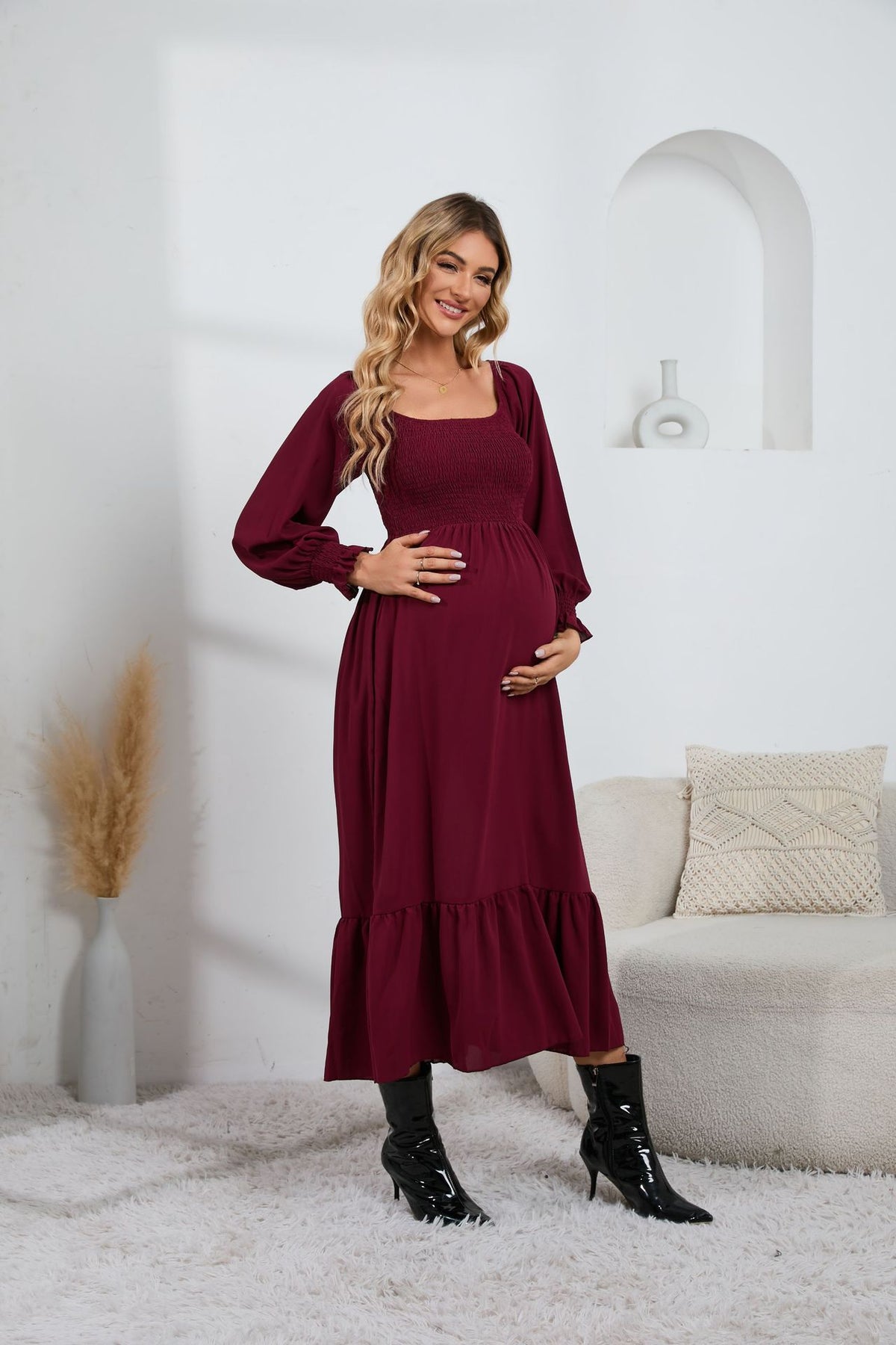 Floral Chiffon Maternity Dress