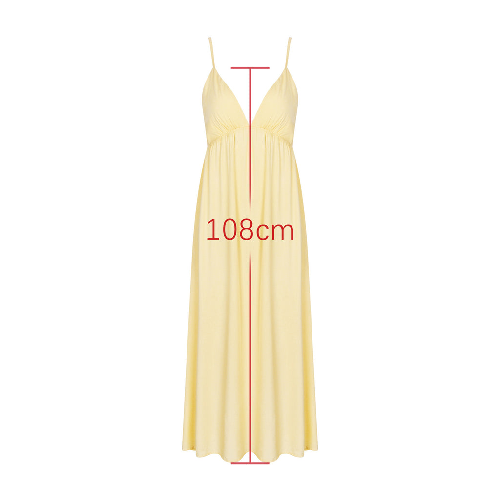 Backless V-Neck Vacation Dress