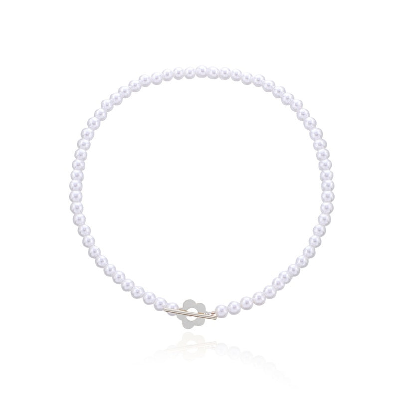 Beaded Pearl-Style Choker Necklace