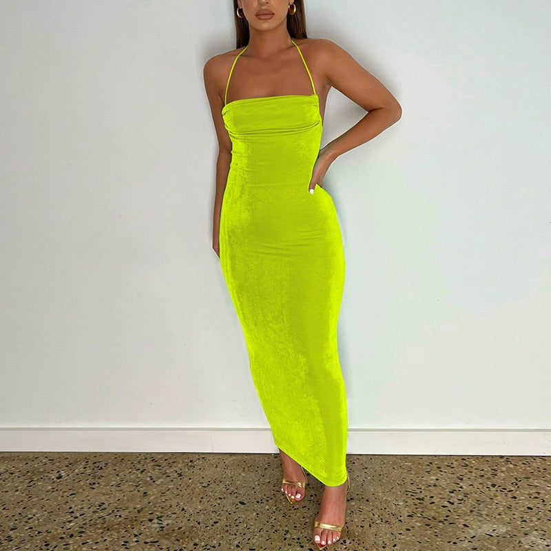 Sleeveless Backless Slit Maxi Dress