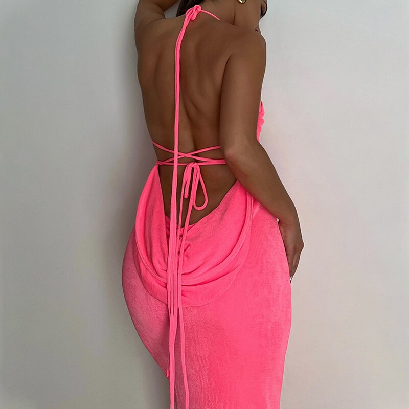 Sleeveless Backless Slit Maxi Dress