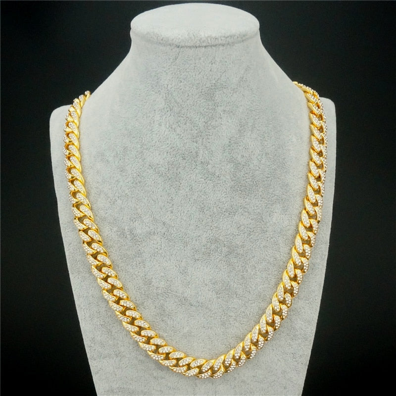 13mm Rhinestone Cuban-Link Necklace