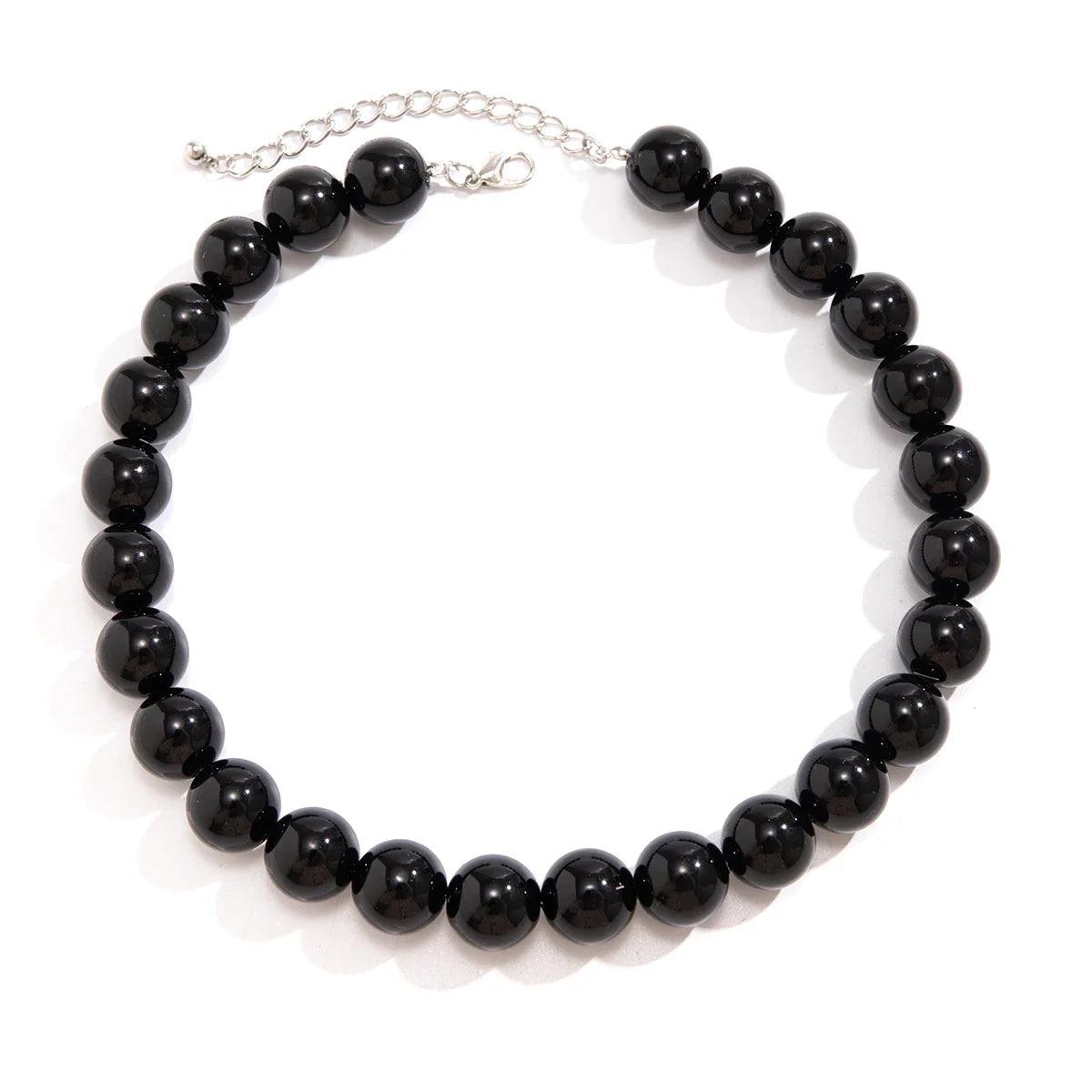 Black Acrylic Bead Necklace