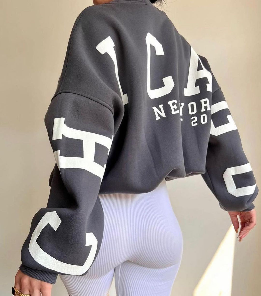 Printed Long-Sleeve Sweatshirt