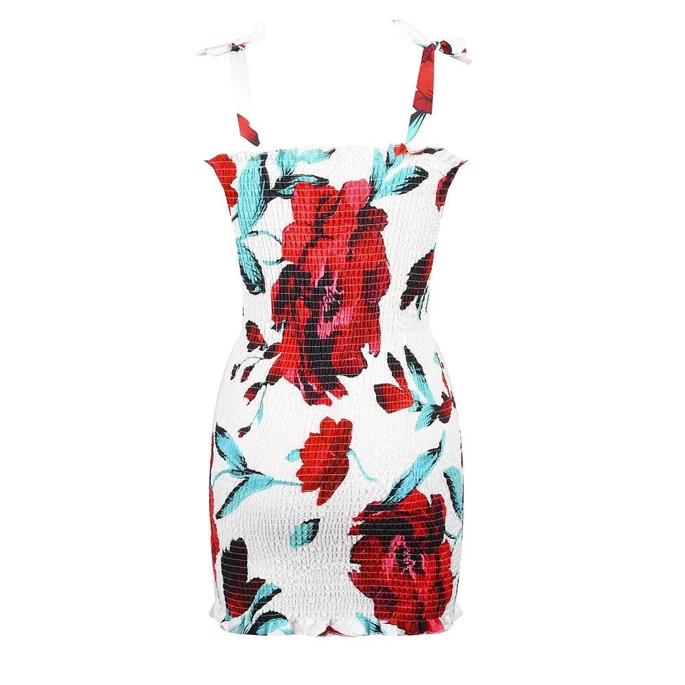 Floral Spaghetti-Strap Mini Dress