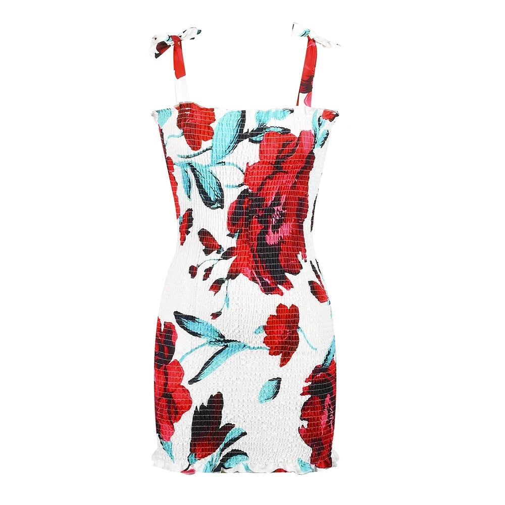 Floral Spaghetti-Strap Mini Dress
