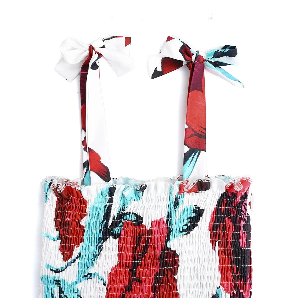 Floral Spaghetti-Strap Mini Dress