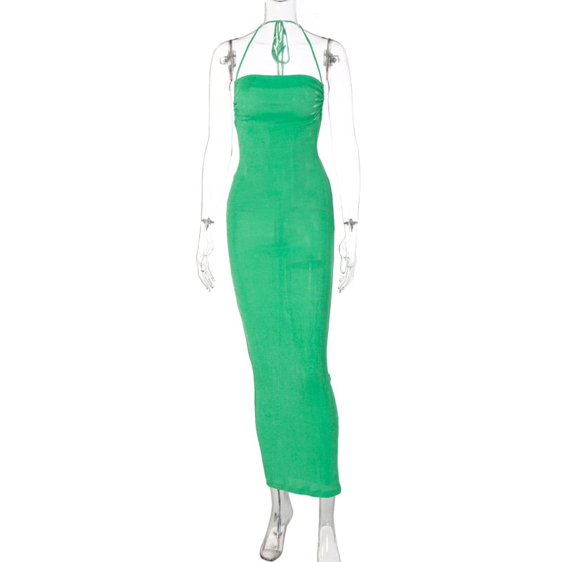 Sleeveless Backless Slit Maxi Dress