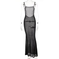 Square-Neck Spaghetti-Strap Maxi Dress