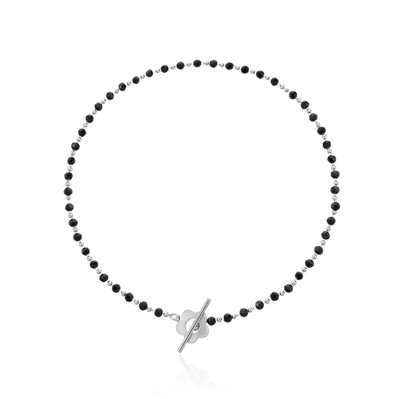 Beaded Pearl-Style Choker Necklace