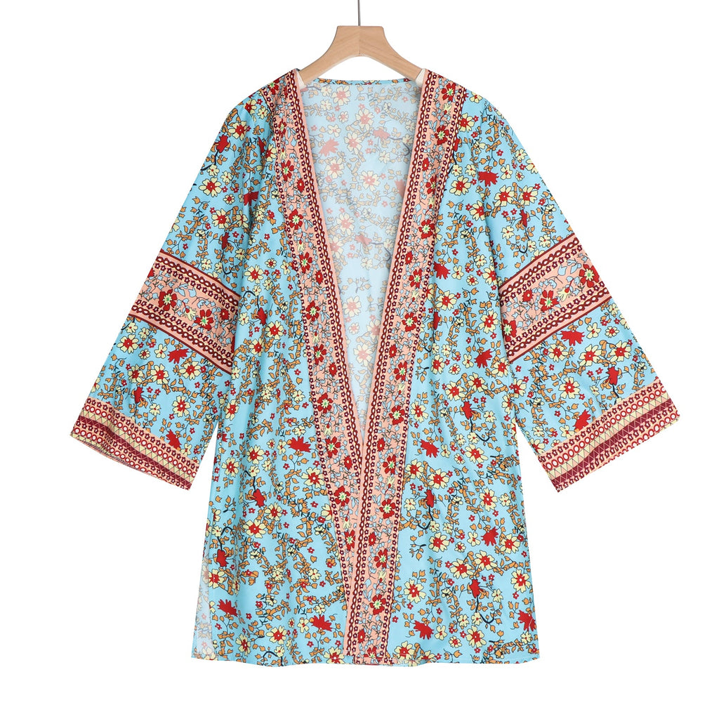 Floral Open-Front Cardigan
