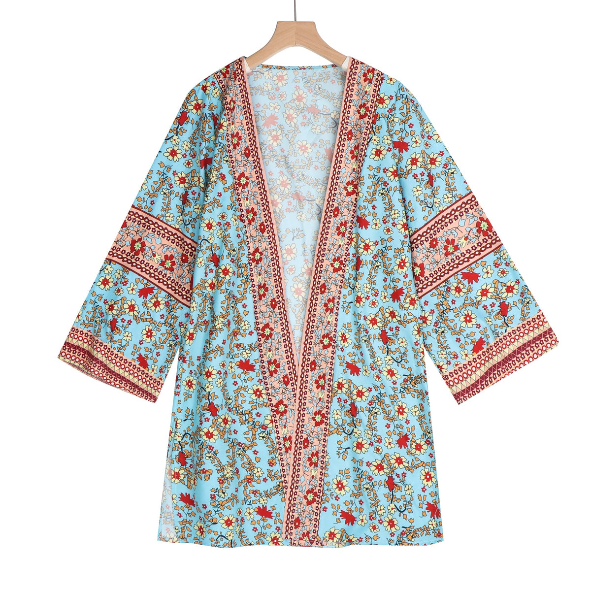 Floral Open-Front Cardigan