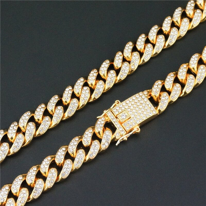13mm Rhinestone Cuban-Link Necklace
