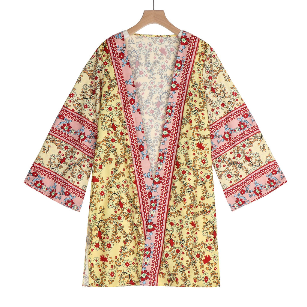 Floral Open-Front Cardigan