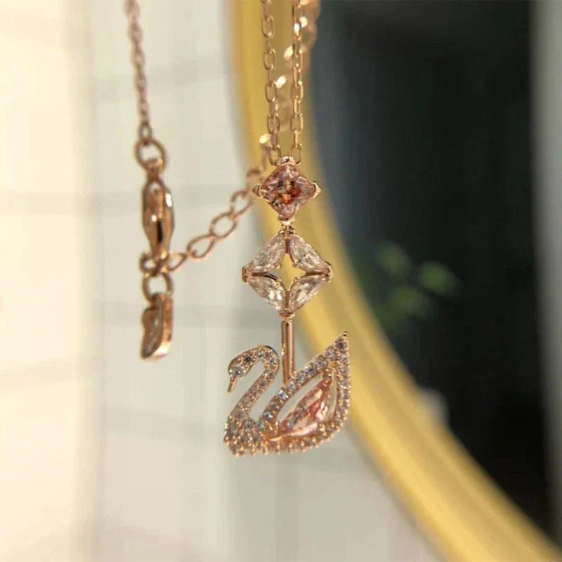 Pink Swan Necklace