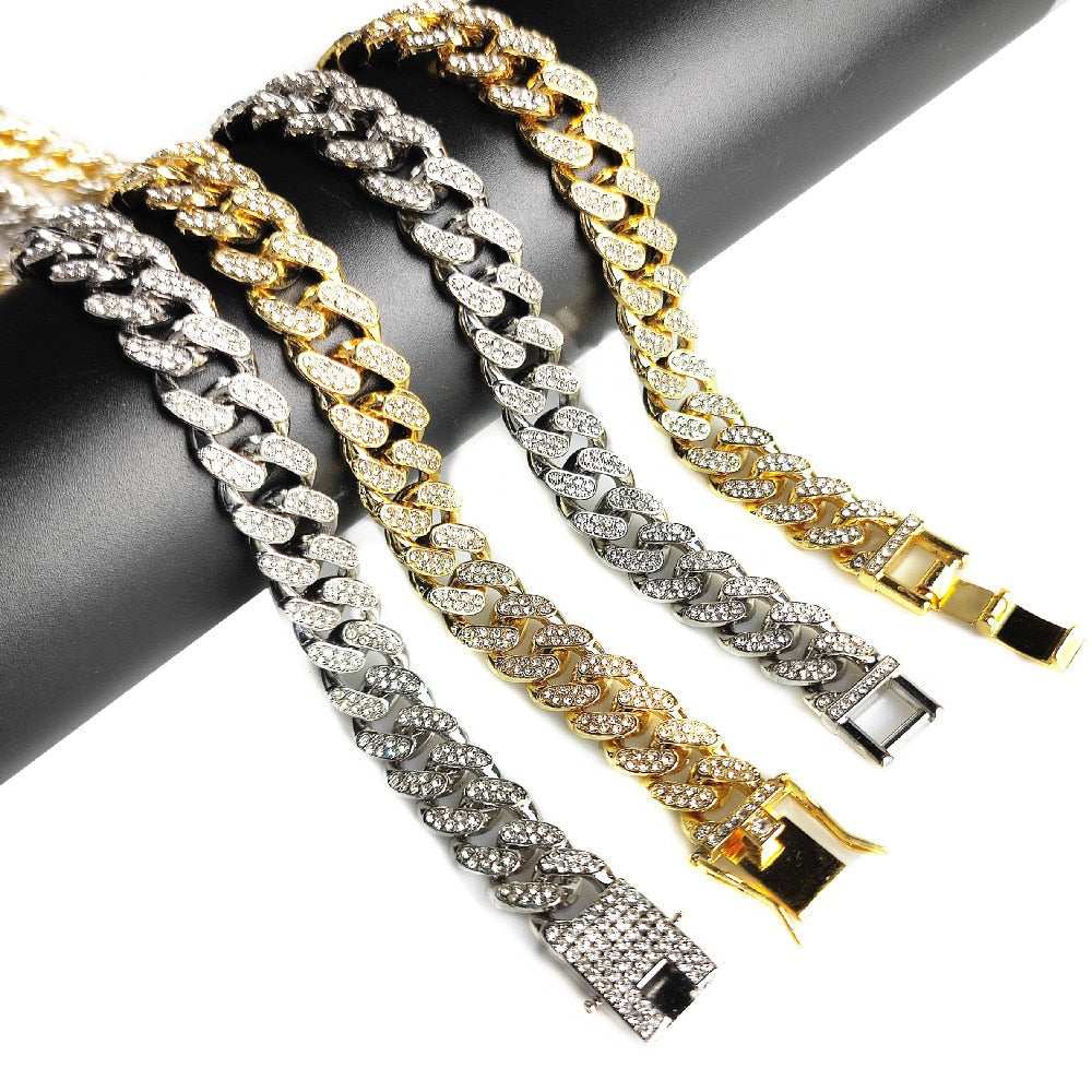 13mm Rhinestone Cuban-Link Necklace