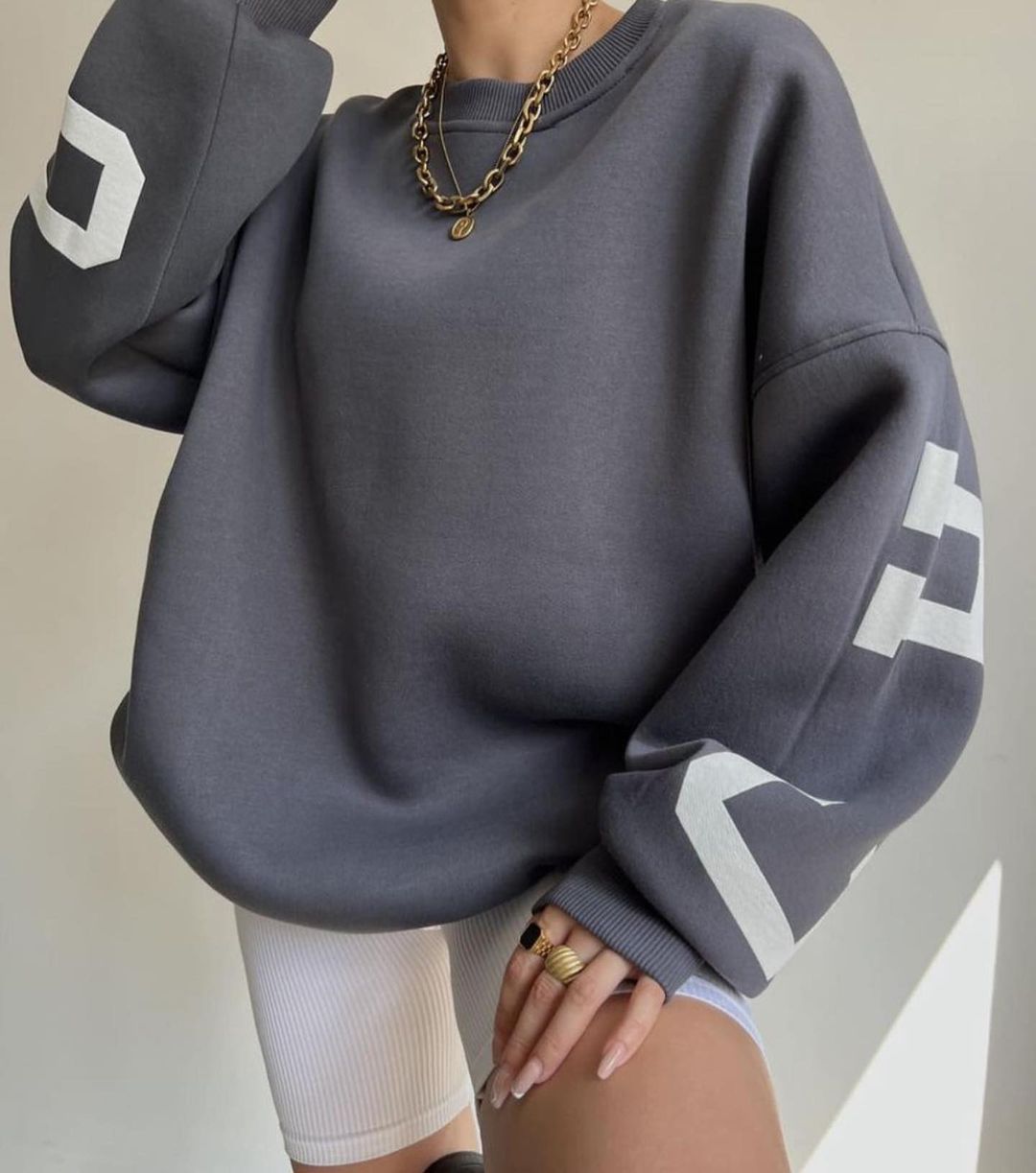 Printed Long-Sleeve Sweatshirt