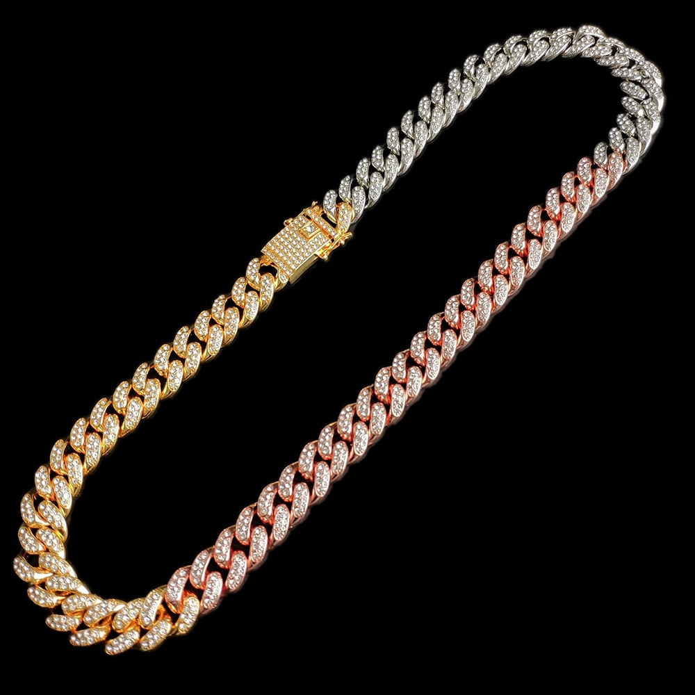 13mm Rhinestone Cuban-Link Necklace