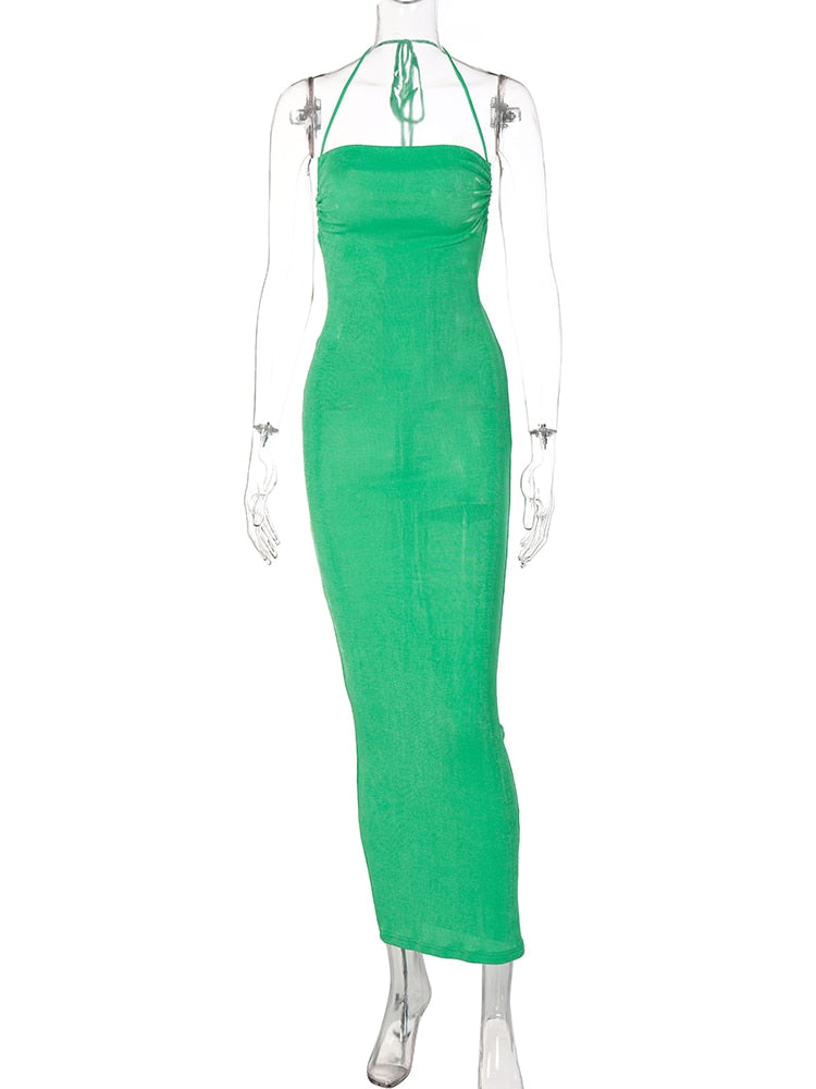 Sleeveless Backless Slit Maxi Dress