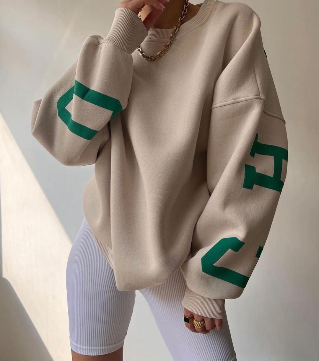 Printed Long-Sleeve Sweatshirt