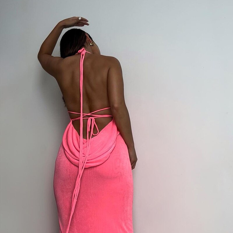 Sleeveless Backless Slit Maxi Dress