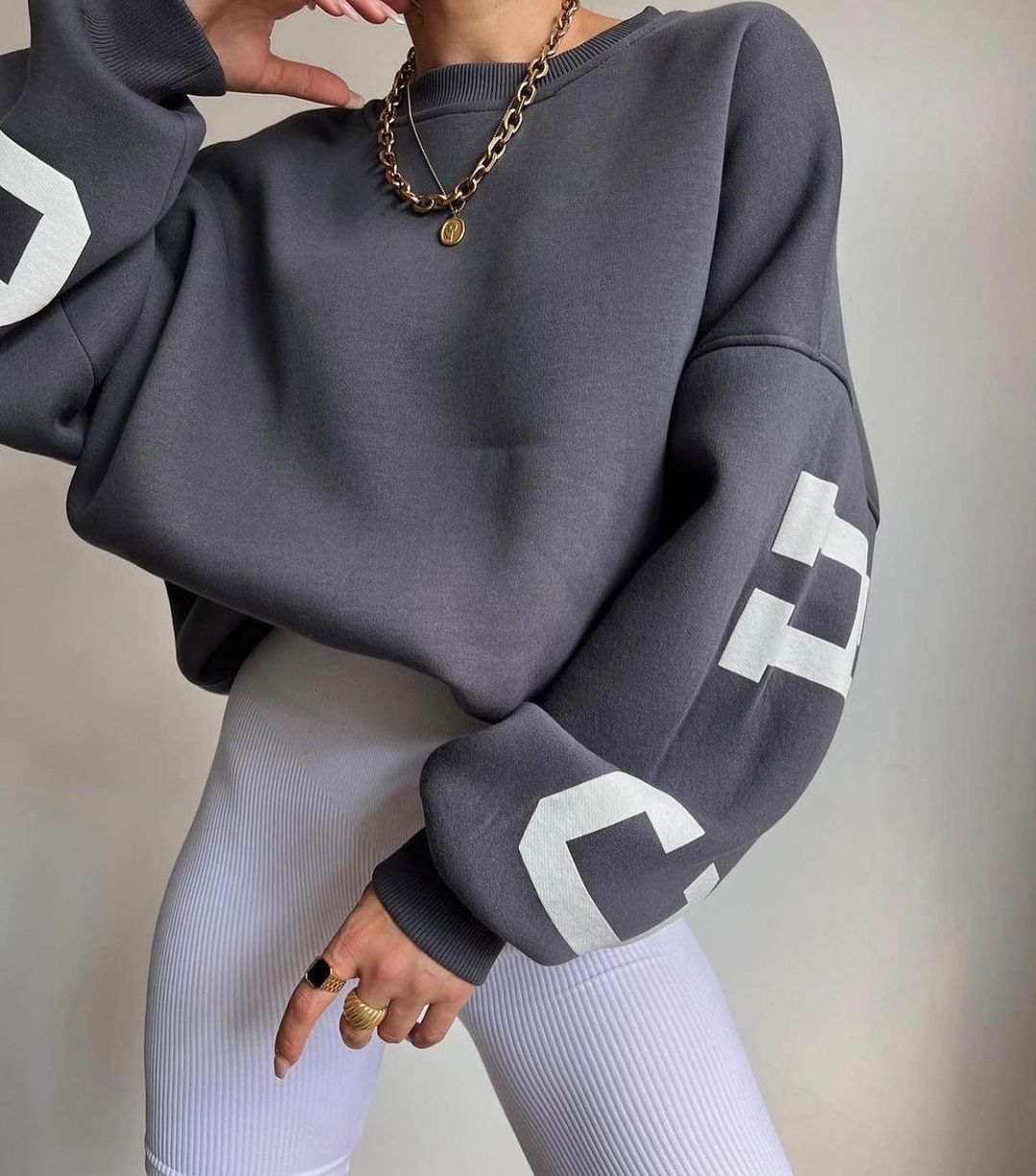 Printed Long-Sleeve Sweatshirt