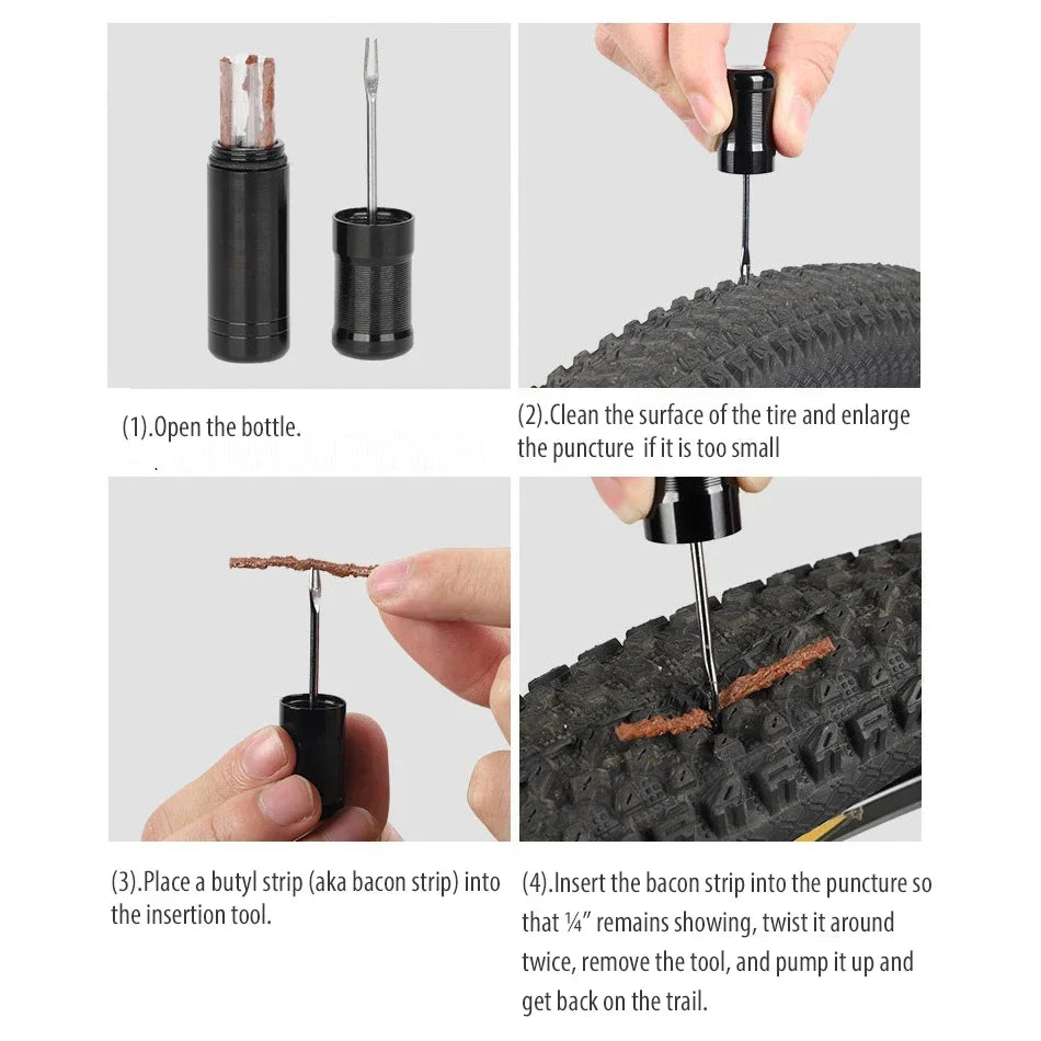 Tubeless Bike Tire Repair Kit & Plugs