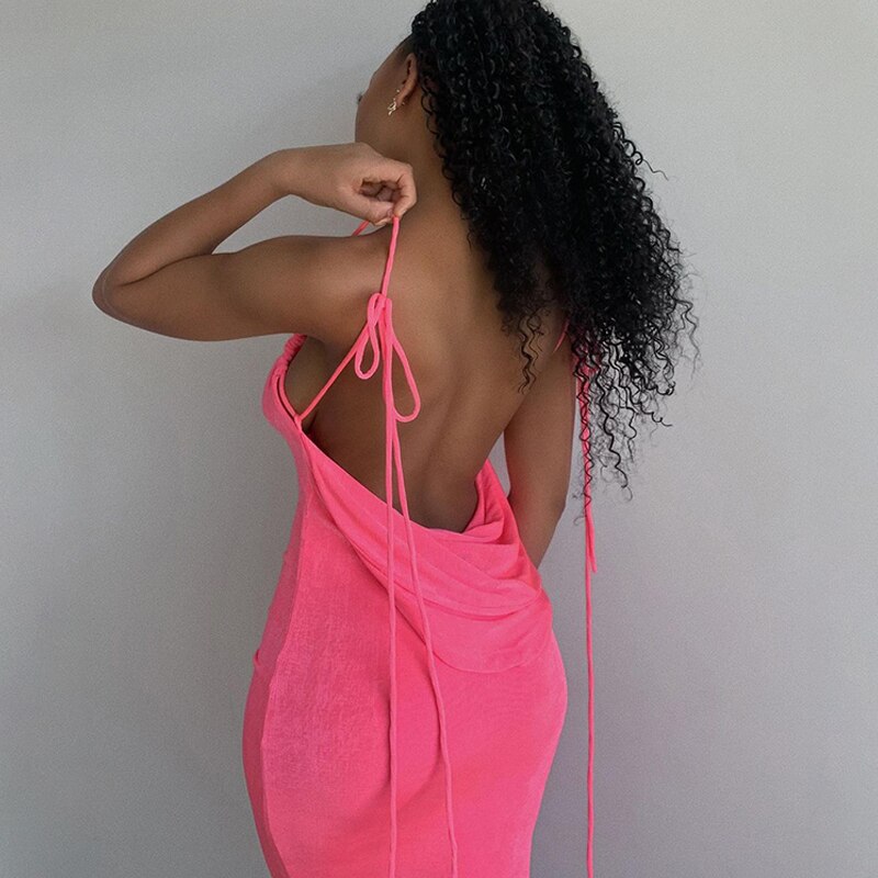Sleeveless Backless Slit Maxi Dress