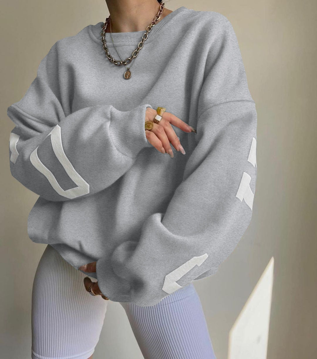 Printed Long-Sleeve Sweatshirt