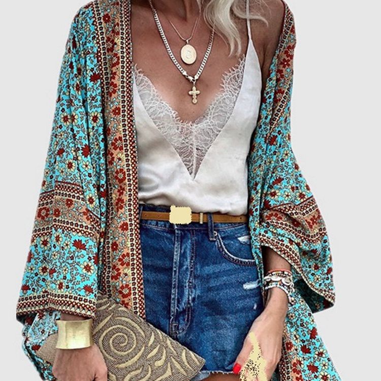 Floral Open-Front Cardigan